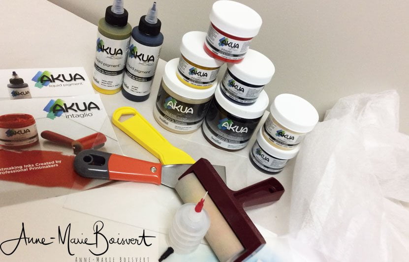 Encres Akua /Impression monotype etc