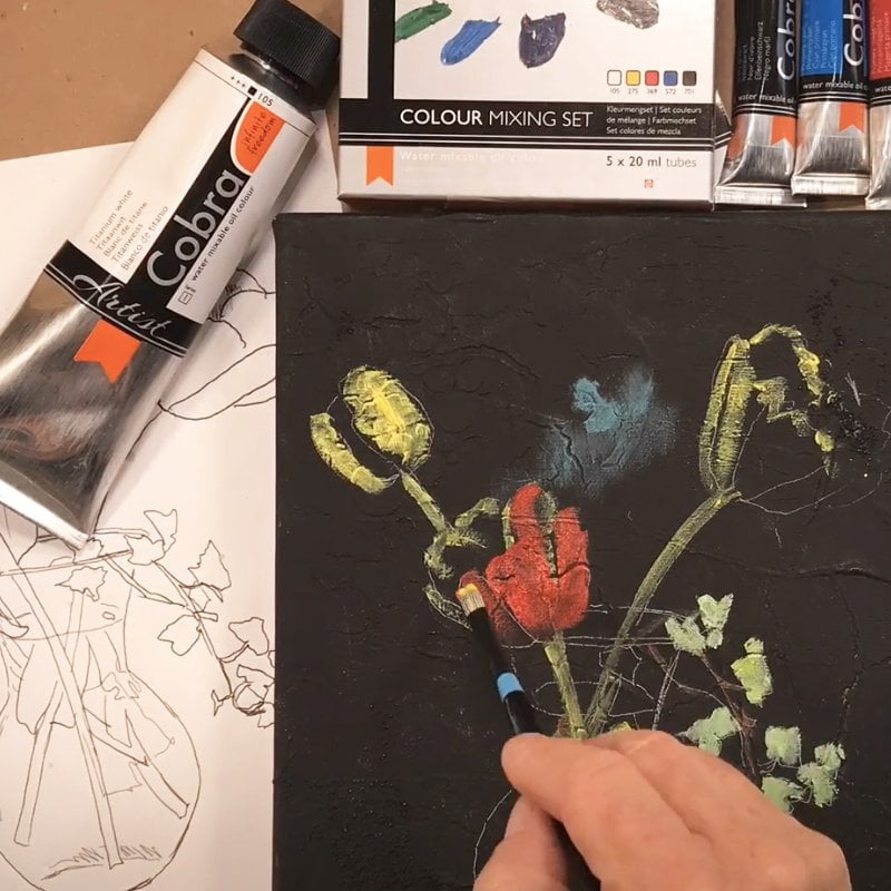 Cobra, peinture à l&rsquo;huile soluble à l&rsquo;eau, démonstration